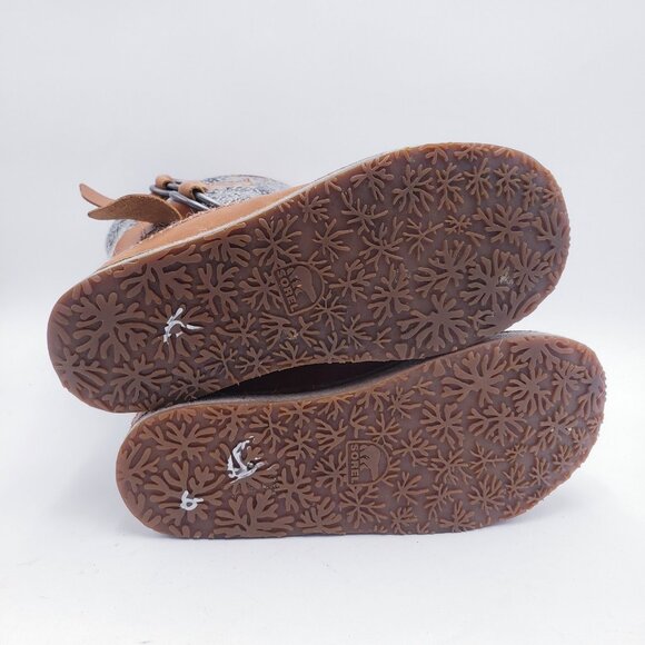 SOREL Chipahko Wool Blanket Winter Boot Tall Buckle Herringbone Leather Size 8.5 - Picture 8 of 9